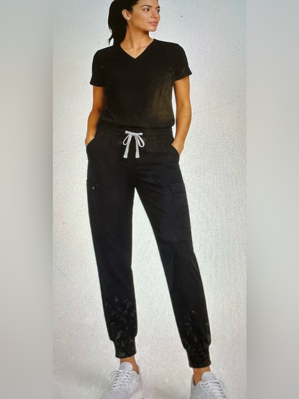 FIGS TECHNICAL COLLECTION BLACK ZAMORA JOGGER SCRUB PANTS (XL)